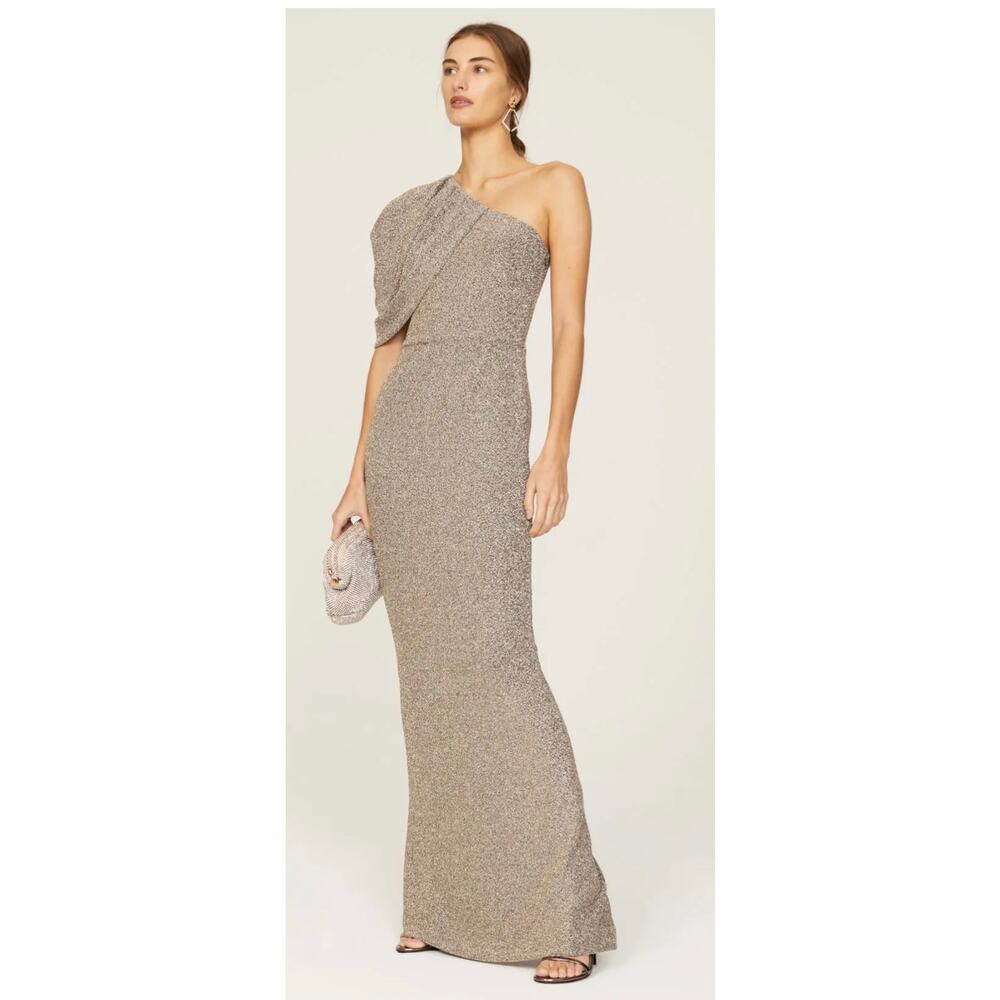 Black Halo Eve Gold Egan Gown 10